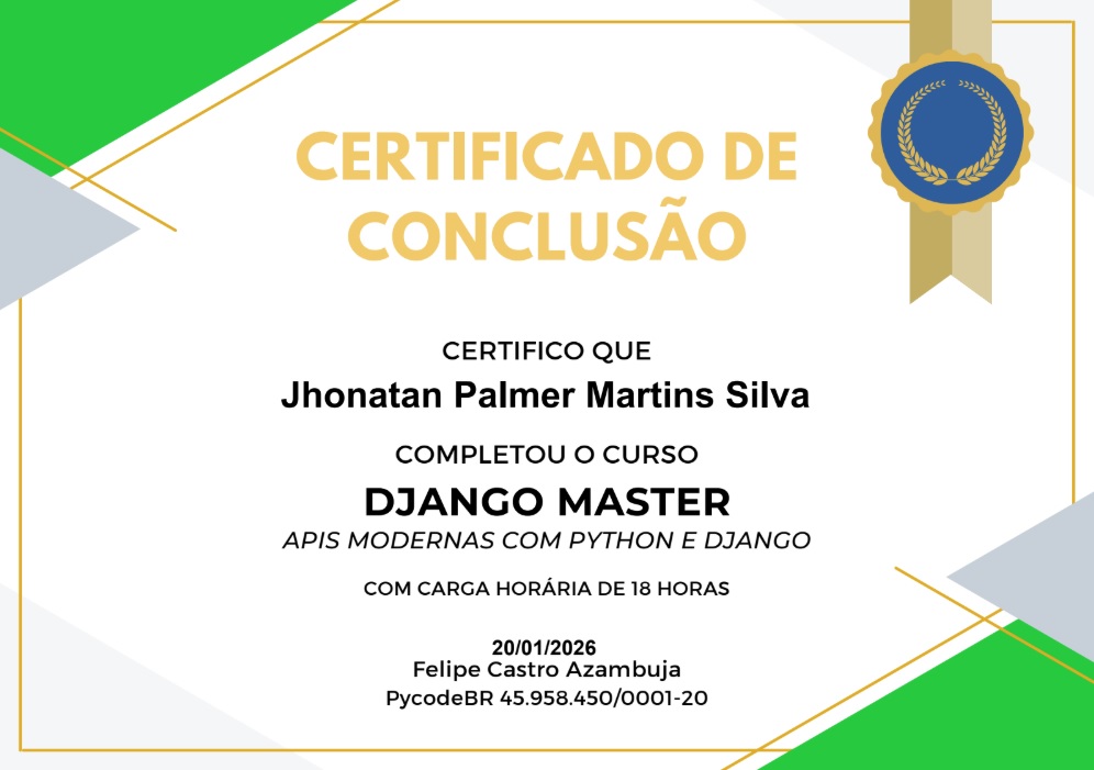 DJANGO MASTER - APIS MODERNAS COM PYTHON E DJANGO